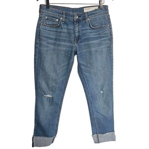 Rag & Bone Dre Low-rise Distressed Boyfriend Jeans Size 27